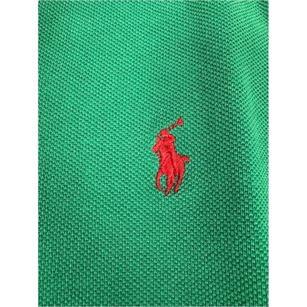 Polo Ralph Lauren Green Classic Fit Polo Shirt Red Pony Men's Large‎ Cotton